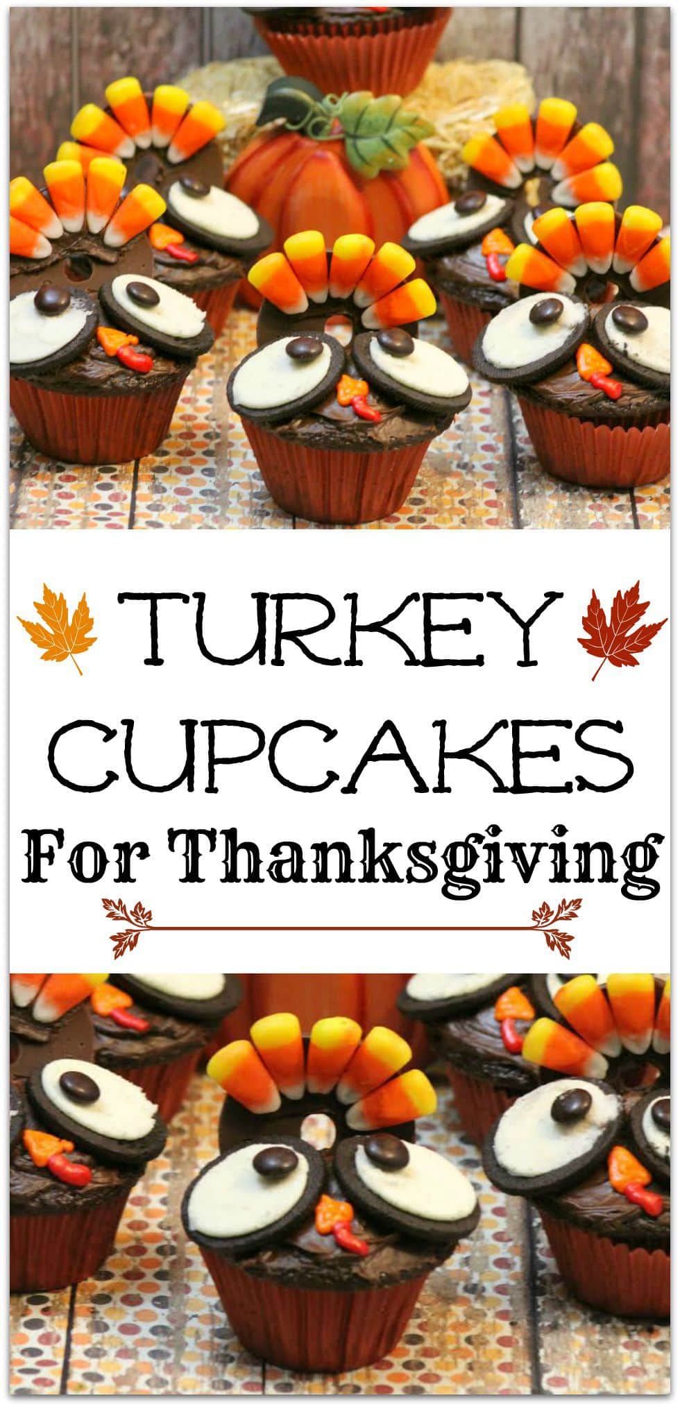 These adorable Turkey Cupcakes are the perfect dessert recipe for that Thanksgiving party at school! Cupcakes are my favorite dessert, and this recipe is pretty easy. Get the kids to help!