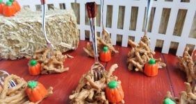 These adorable fall haystacks with peanut butter are the perfect centerpiece for your Autumn or Halloween gathering, and the kids will love helping you make them.