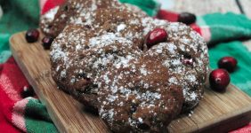 Gingerbread and cranberries with chocolate chips is not a pairing I would have thought to put together, but these fall flavors meld into something wonderful. I think once you try this, it will become your new favorite cookies recipe.