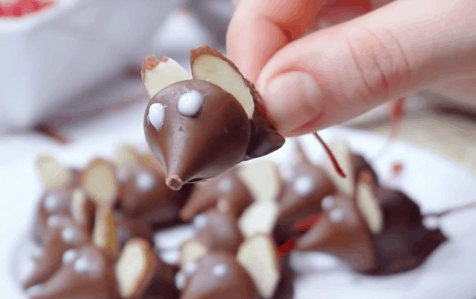 Chocolate Covered Cherry Mice Treats