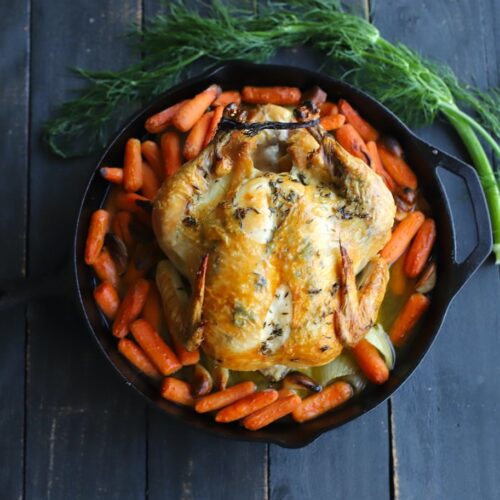 roasted chicken with vegetables