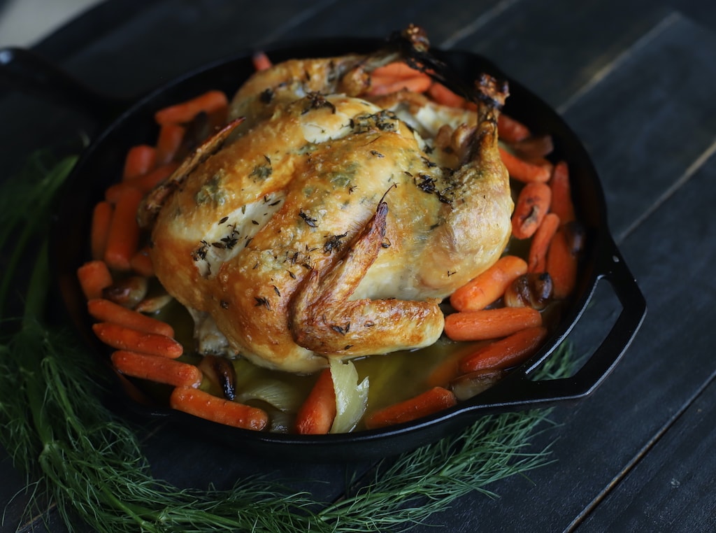 roasted chicken with vegetables