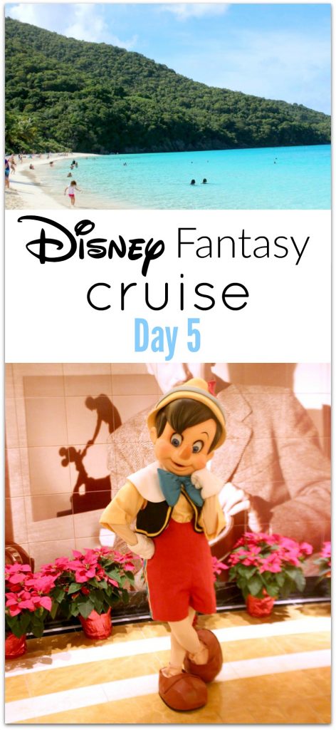 Day Five on the Disney Fantasy Cruise was another port day, and we were visiting St. John and St. Thomas. My husband and I have visited St. Thomas twice, and St. John once. Our favorite was St. John as we love to snorkel, and so do our kids