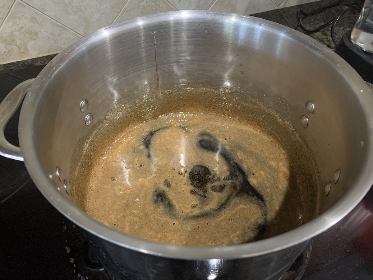 Guinness glaze in pot