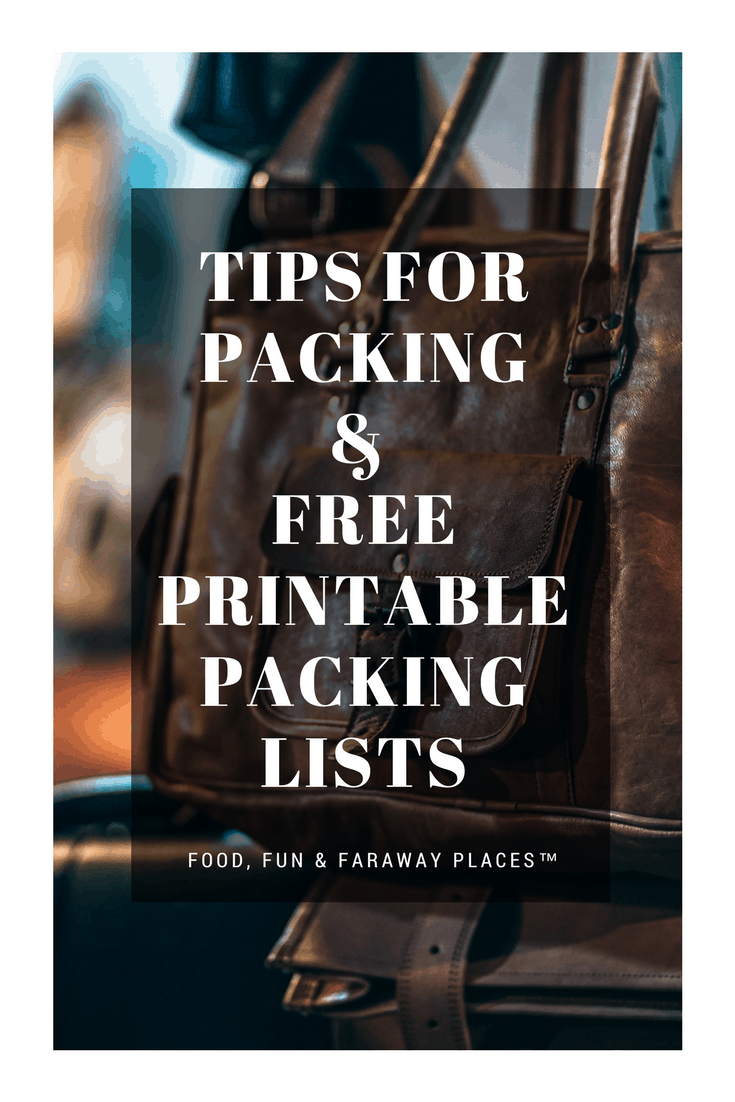 Tips for Vacation Packing & free printable vacation packing lists
