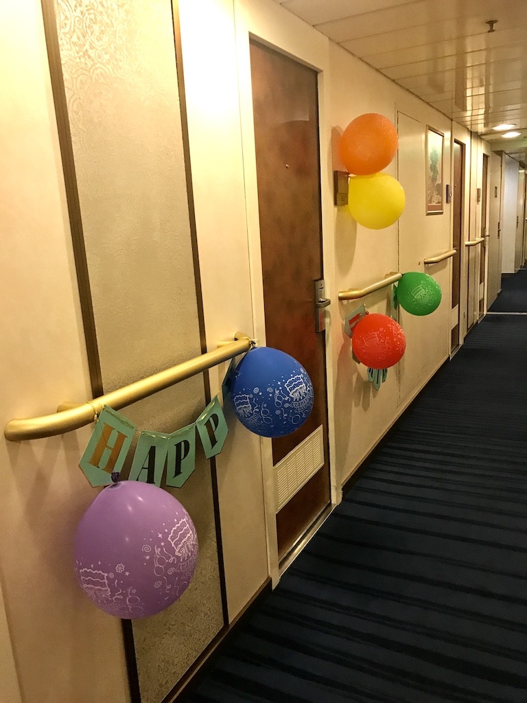 decorated cruise cabin door on Holland America