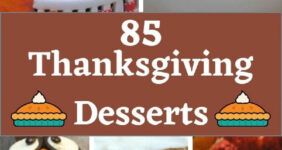 Thanksgiving dessert recipes in a graphic for Pinterest.