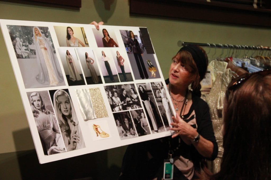 Gigi Melton is the designer behind the fabulous fashion on Agent Carter. Here she holds an idea board showing how she comes up with ideas for what Hayley Atwell and the rest of the cast will wear.