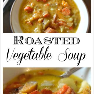 This Roasted Vegetable Soup is full of nutritious root vegetables. Soup is a favorite food in our house, and you can get root veggies all year long. This is a perfect dinner and leftovers make a great lunch!