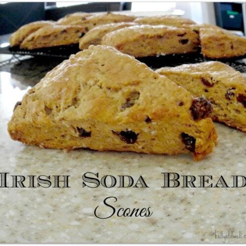 This recipe Irish Soda Bread Scones is perfect for St. Patrick's Day! Such a wonderful breakfast treat, but also the perfect food to have on hand for an afternoon snack.
