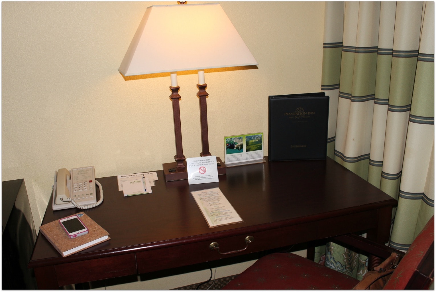 citrus hotel room desk