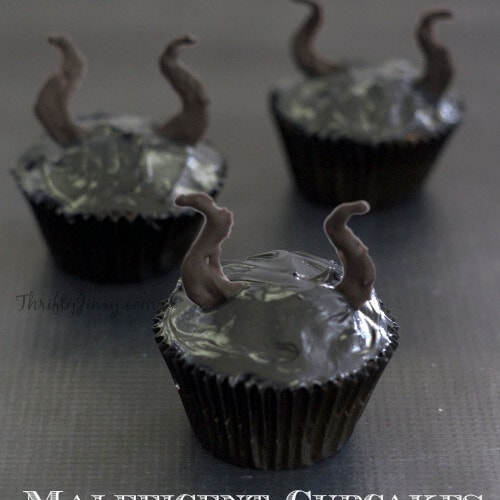 black cupcakes with horns coming out of top