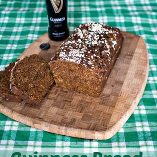 Guinness Bread on a wooden cutting board