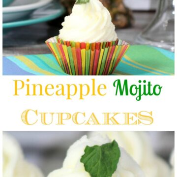 These pineapple mojito cupcakes are the perfect dessert for your next party! Can you imagine walking in to a party with this dessert? Everyone will forget the rest of the food!