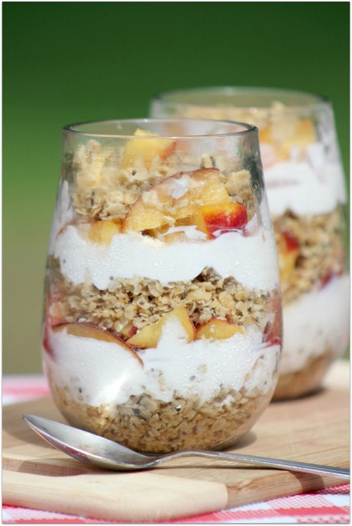 I love serving my family something special for breakfast, and this Peaches and Cream Parfait is just the perfect healthy food to start your day. We can get peaches almost all year round now, but in the summer they are really perfect. This is such an easy recipe, too. Enjoy!