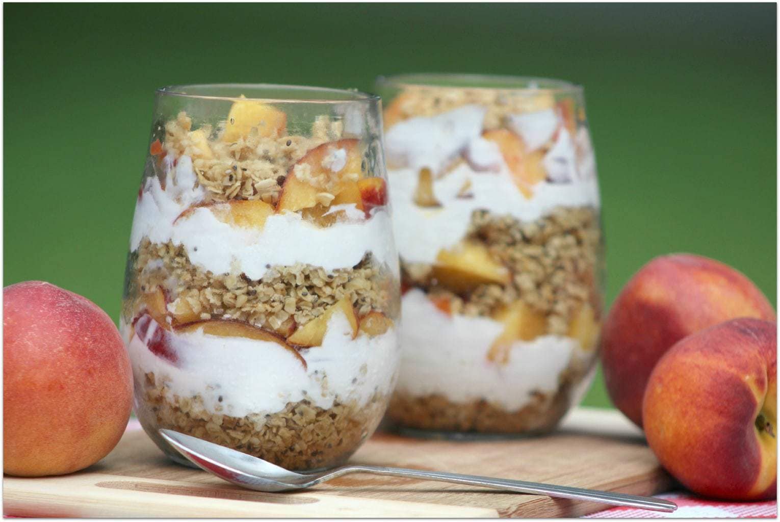 I love serving my family something special for breakfast, and this Peaches and Cream Parfait is just the perfect healthy food to start your day. We can get peaches almost all year round now, but in the summer they are really perfect. This is such an easy recipe, too. Enjoy!