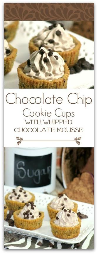 What's better than a chocolate chip cookie? A chocolate chip cookie cup with chocolate mouse in it! This recipe is easy, and you will be a rock star when serving these at your next party!