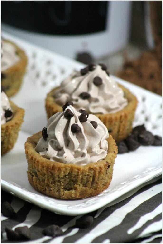 What's better than a chocolate chip cookie? A chocolate chip cookie cup with chocolate mouse in it! This recipe is easy, and you will be a rock star when serving these at your next party!