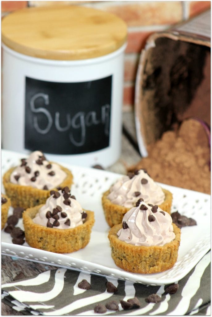 What's better than a chocolate chip cookie? A chocolate chip cookie cup with chocolate mouse in it! This recipe is easy, and you will be a rock star when serving these at your next party!