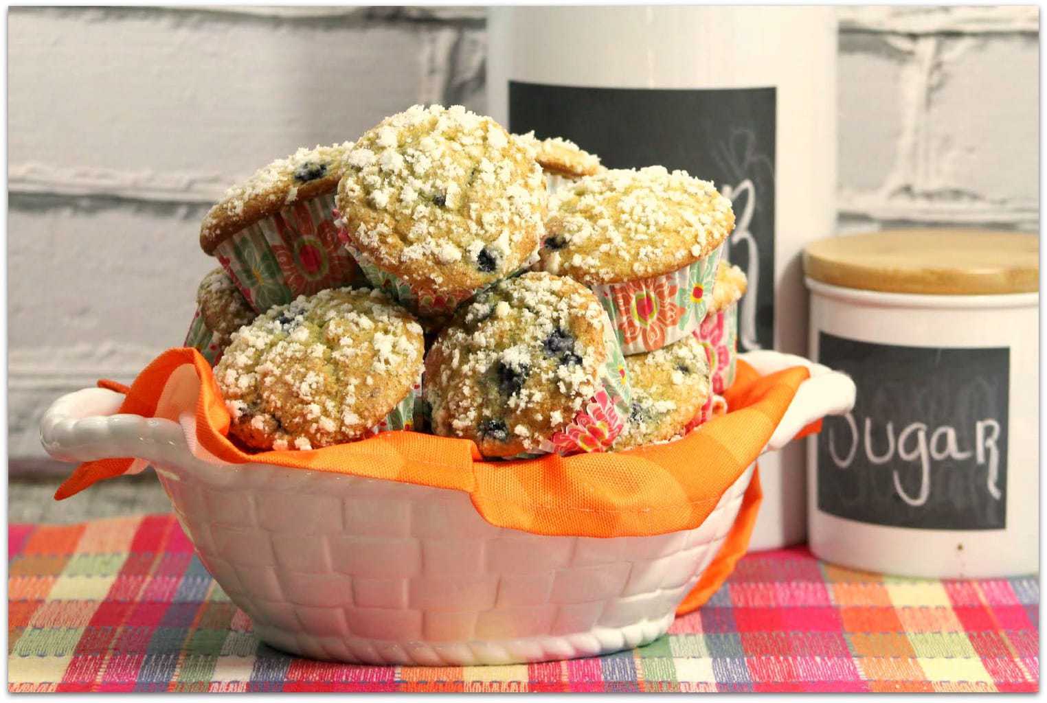 blueberry orange muffin in a bowl