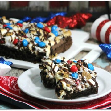 red, white, and blue brownies