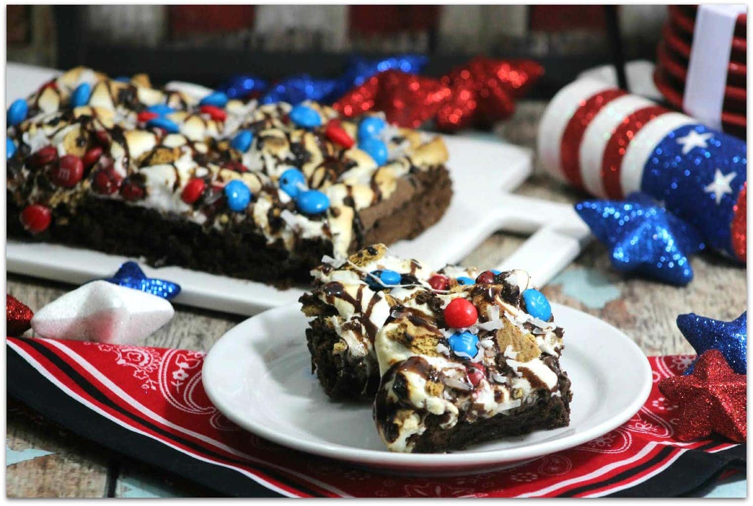 Patriotic S’mores Brownies from Food Fun and Faraway Places