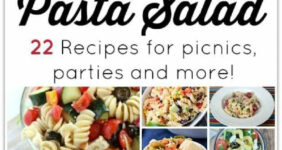 Pasta salad recipes in a collage.