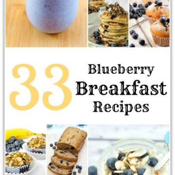 Blueberry breakfast Recipes graphic for Pinterest.