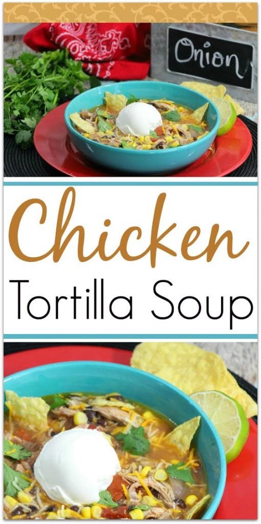 This recipe for Chicken Tortilla Soup is so delicious for a weeknight dinner or a Mexican food party! It's easy to make and won't keep you in the kitchen all day. This will be one of your favorite dinner recipes!