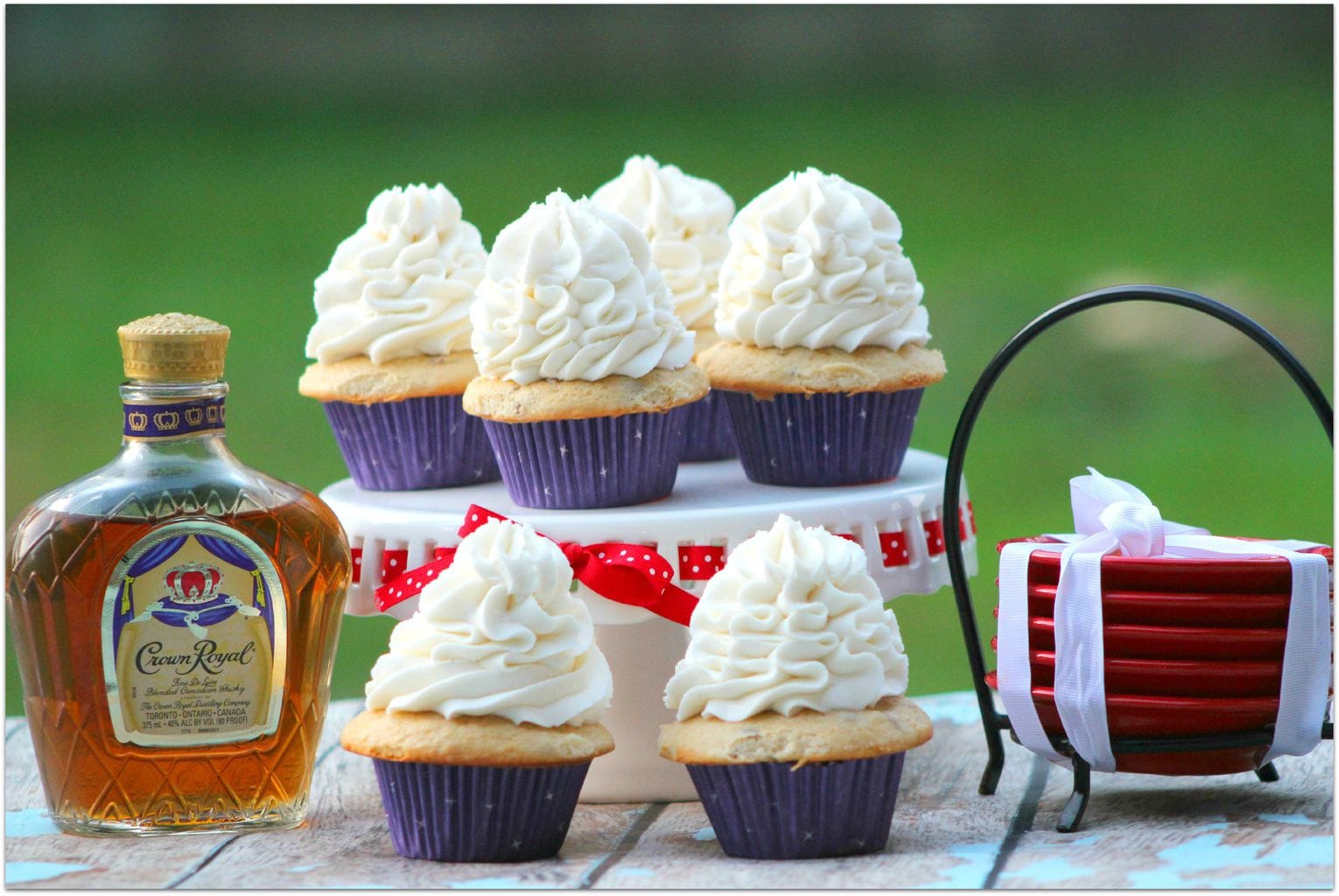 These delicious Crown Royal Cupcakes are the perfect dessert for your adult party! The flavor of the Crown Royal is subtle, with a hint of vanilla and fruit. The next time you need a recipe for something special to bring to a party, try this amazing sweet treat! 