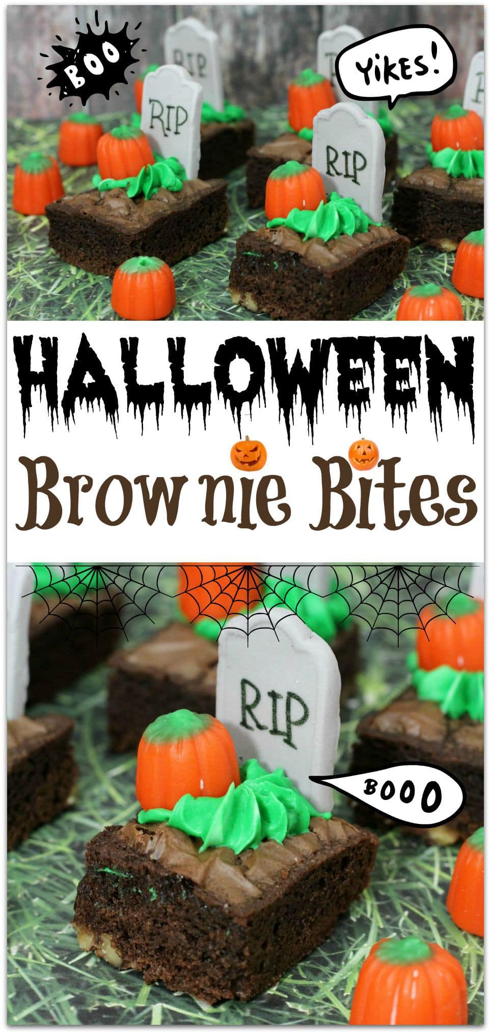 These Halloween Brownie Bites are the perfect dessert to take to your child's Halloween party! Just a little spooky and so cute, this dessert recipe is also easy to make! 