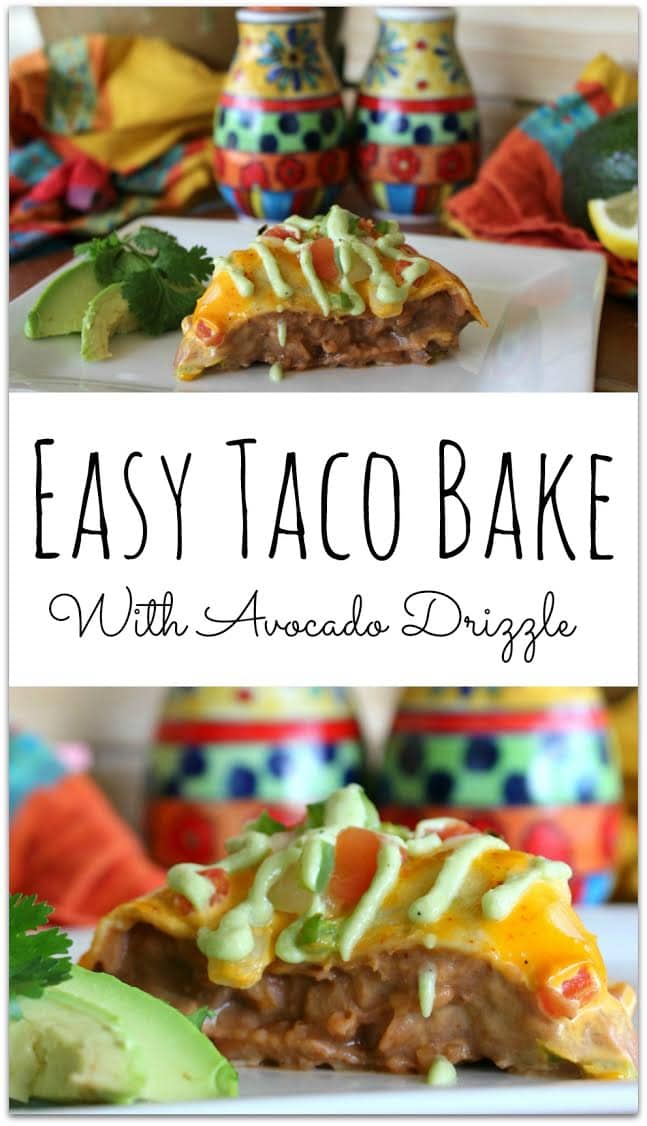 This easy taco bake will become one of your favorite easy recipes! We love Mexican food, and this recipe will be on my regular list for easy meals.