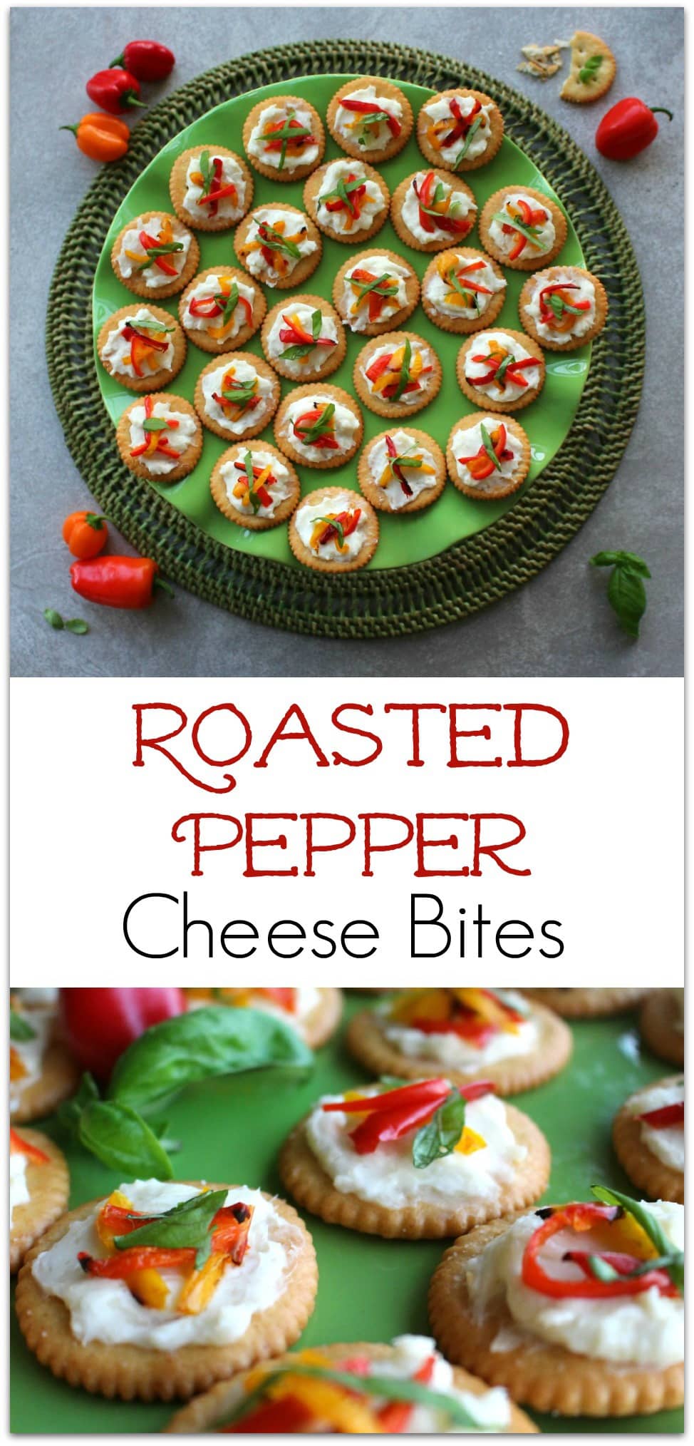 This recipe for Roasted Pepper Cheese Bites is so easy! Have friends dropping over on the fly? No worries! You can make these in minutes! Have these 5 simple ingredients on hand and you'll never be without a quick appetizers over the holidays or anytime!