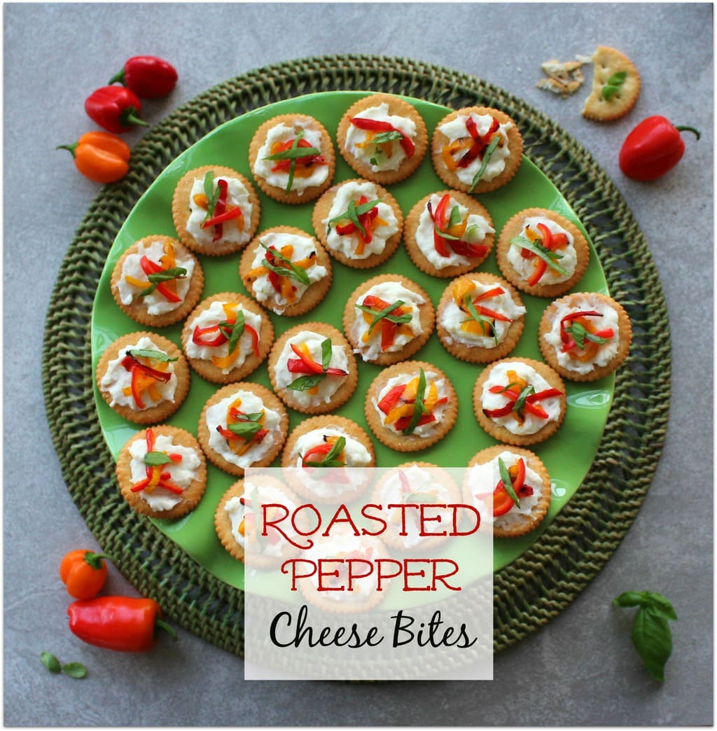 This recipe for Roasted Pepper Cheese Bites is so easy! Have friends dropping over on the fly? No worries! You can make these in minutes! Have these 5 simple ingredients on hand and you'll never be without a quick appetizers over the holidays or anytime!