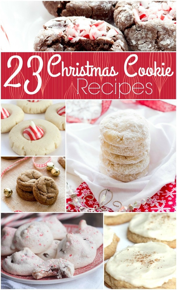 Christmas Cookie Exchanges are so much fun, and I’ve put together a round up of some of my favorite Christmas recipes. Cookies are always a perfect dessert idea and make a great gift idea, too! Need a hostess gift? Put a dozen cookies in a gift bag along with the recipe! Let your hostess know they can be frozen for a treat after the holidays, too!