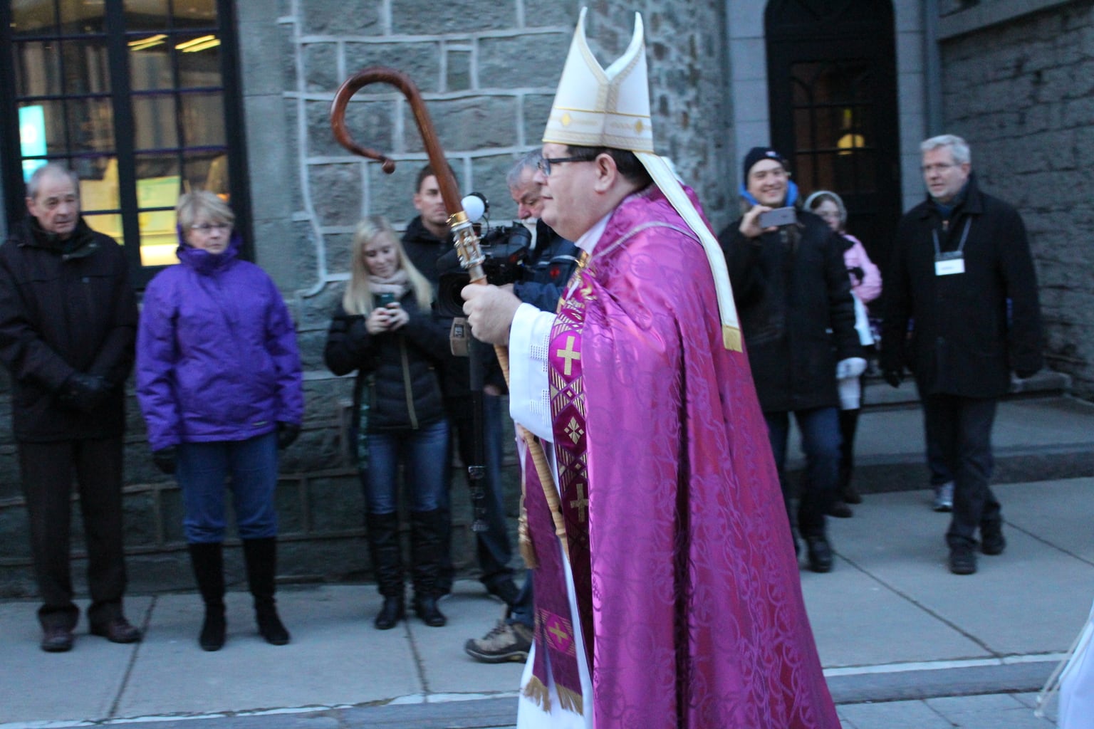 Cardinal LaCroix giving mass at Notre-Dame de Québec