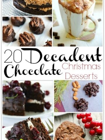 These 20 Decadent Chocolate Christmas Desserts will have you wanting to make every one! I search for dessert recipes every holiday, and I've found some amazing treats this year!
