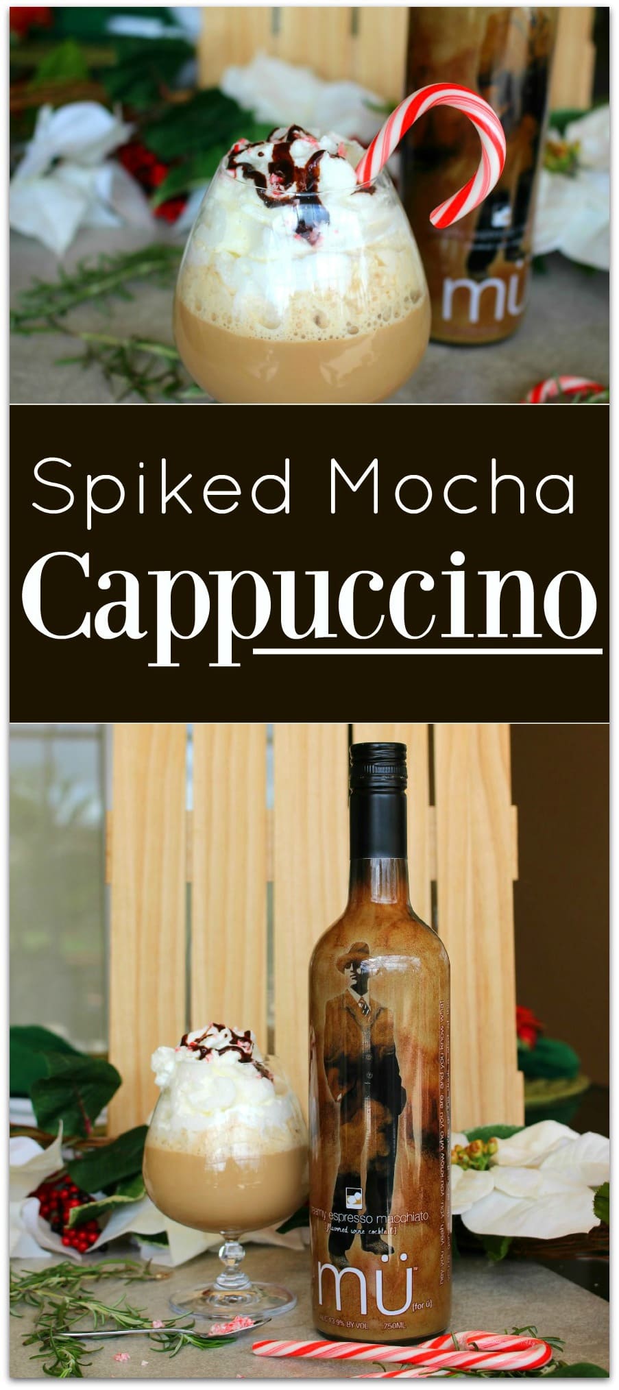 Looking for an easy dessert recipe? You’ve found it! This Spiked Mocha Cappuccino is so delicious and such an easy recipe! A drizzle of chocolate gives it that mocha flavor, and the peppermint adds holiday cheer!