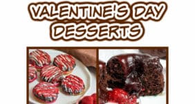 Collage of Valentine's Day desserts in a Pinterest graphic.