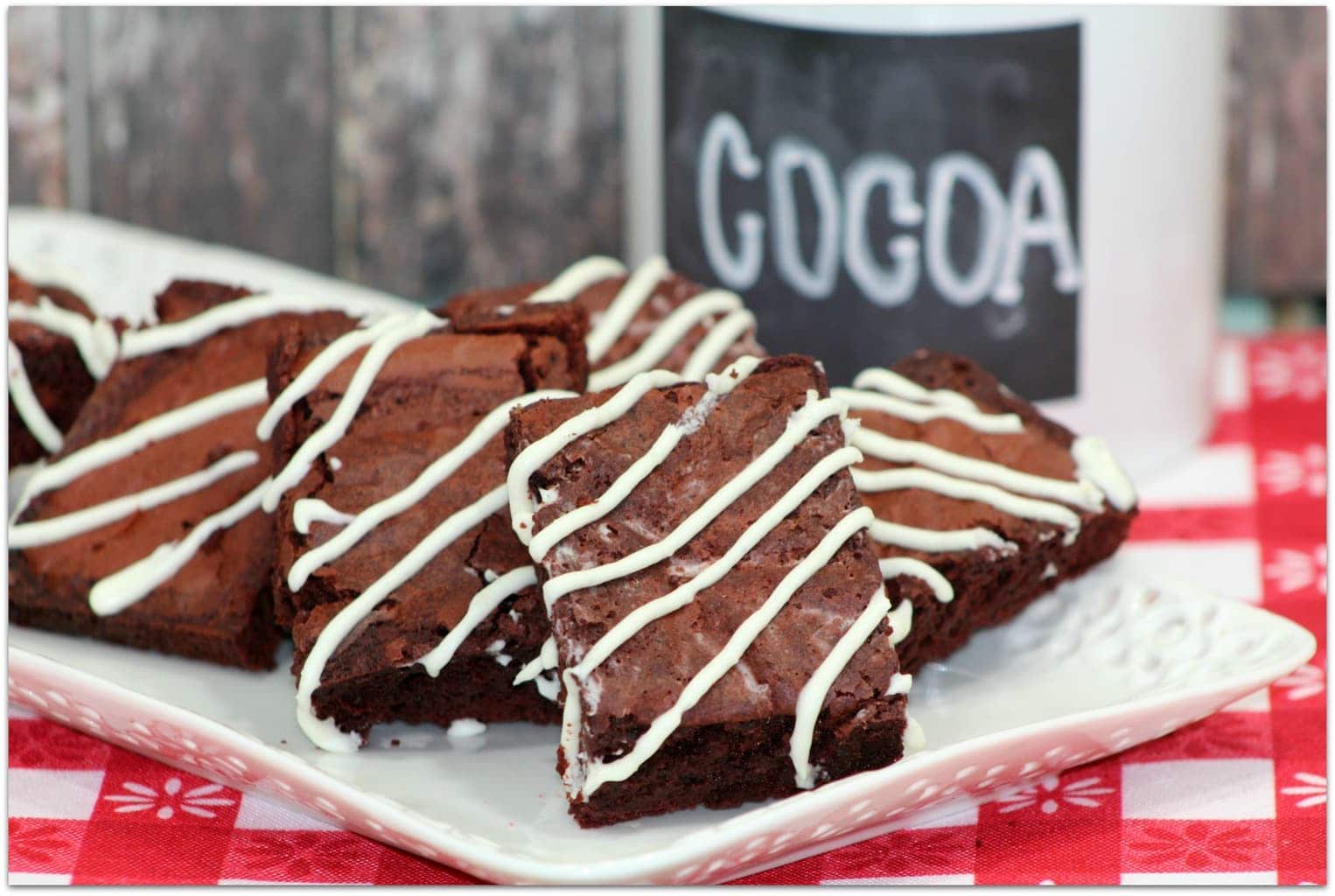 Red Velvet Brownies with Cream Cheese Drizzle