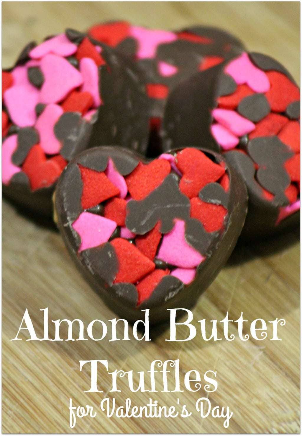 These Almond Butter Truffles are the perfect treat for Valentine’s Day - or any day you want to say I love you! It's such an easy recipe, and the heart truffles turn out so pretty. Head to the kitchen with the kids and let them help! When asked to bring food to that Valentine’s Day party, this is a wonderful dessert and will stand out among all those cookies and cupcakes!