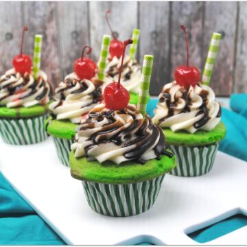 These Shamrock Shake Cupcakes are just too cute and so delicious. Think Thin Mints in a cupcake! As I've said before, cupcakes are my favorite dessert, and if it's an easy recipes, even better! Are you doing anything special for your family for St. Patrick's Day? Make these cupcakes for a special surprise!