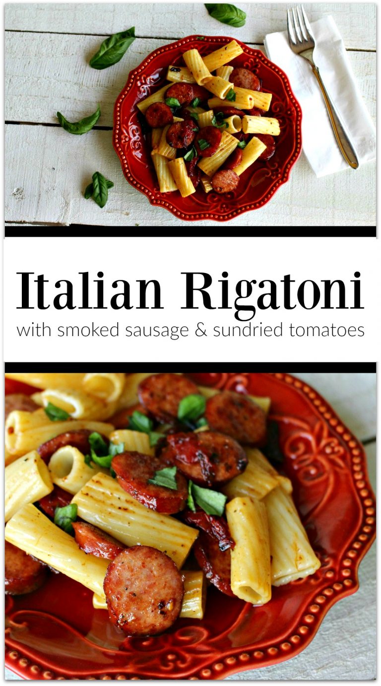 Baked Rigatoni recipe with Sausage and Sun Dried Tomatoes