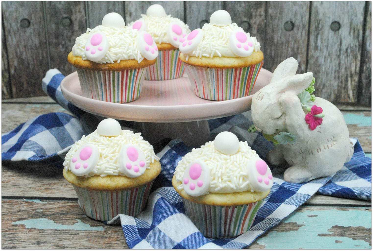 These Easter Bunny Cake Cupcakes are so stinkin' cute. Though I might prefer a cake if I'm making something for an elegant gathering of adults, cupcakes are always a better idea when it's a family event or a party where kids will be present.