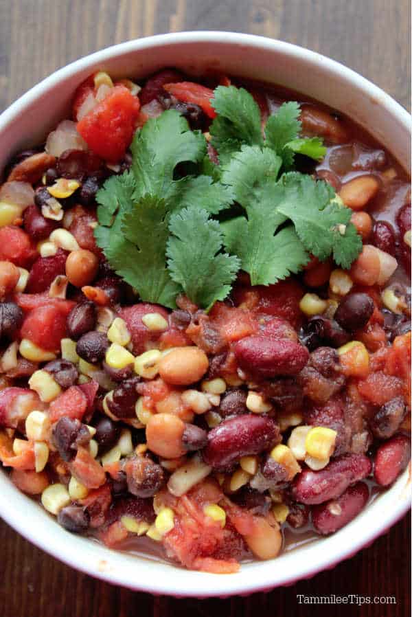 Chili with cilantro.