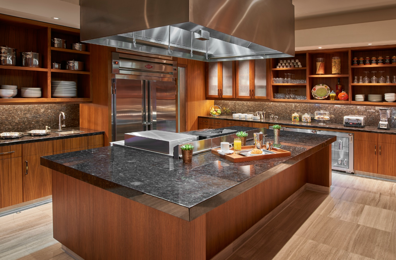 Communal Kitchen at The Clement Palo Alto hotel in Silicon Valley.