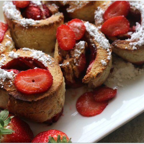 When strawberries are in season, my family wants to eat them with every meal. We slice them for topping pancakes, eat them in salads, drink strawberry smoothies, and of course make all kinds of strawberry desserts.