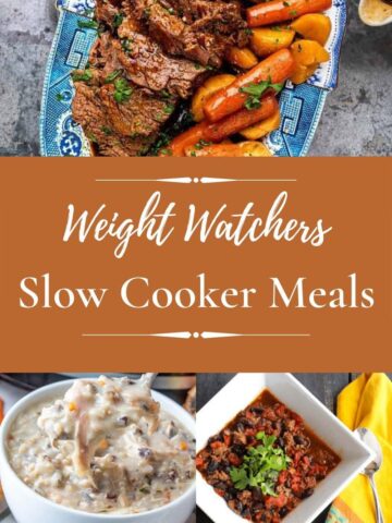 Group of Weight Watchers slow cooker meals