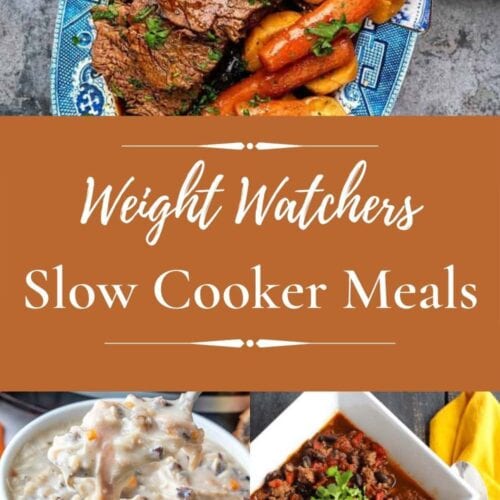 Group of Weight Watchers slow cooker meals