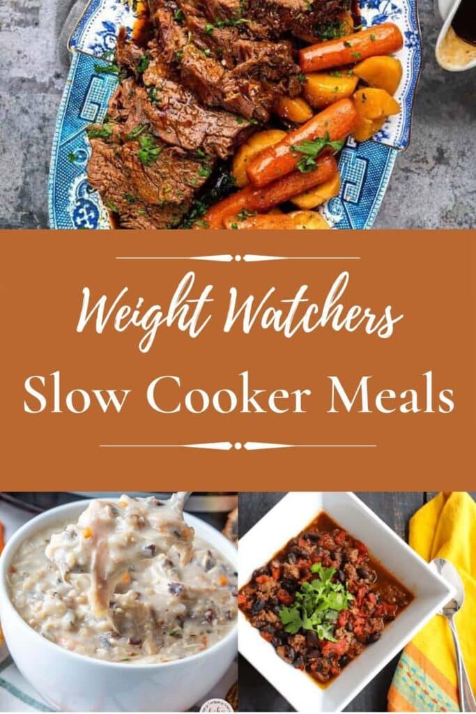 Group of Weight Watchers slow cooker meals